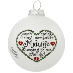 Midwife Heart Gifts Glass Ornament