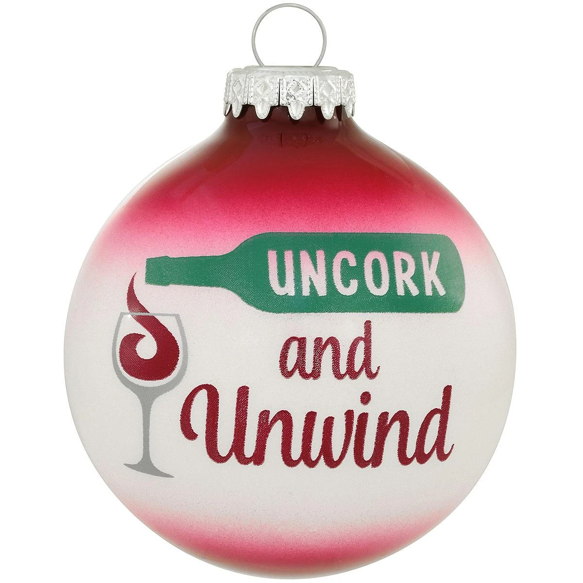 Uncork Unwind Red Wine Glass Ornament 1 Uncork Unwind Red Wine Glass Ornament