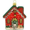1st Christmas New Home House Shaped Glass Ornament