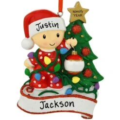 Personalized Baby Decorating Tree Resin Ornament