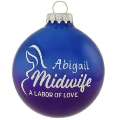 Personalized Midwife Glass Ornament