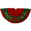 48 Inch Tree Skirt With Holly And Bow Design