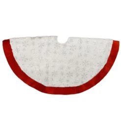 48 Inch Sequin Snowflake Plush Tree Skirt