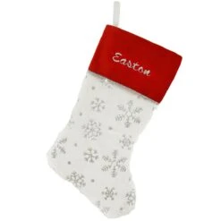 20.5 Inch Personalized Sequin Snowflake Stocking