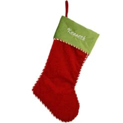 21 Inch Personalized Red And Green Stocking
