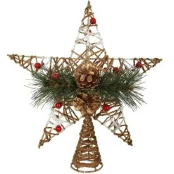 Star Natural With Pinecone Tree Topper