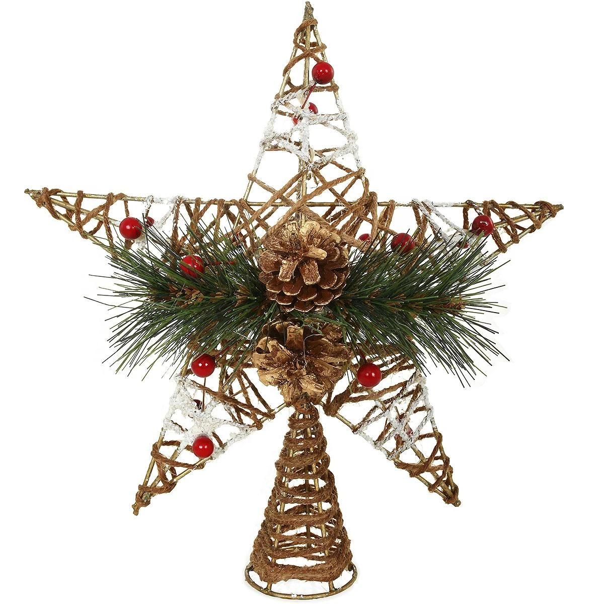 Star Natural With Pinecone Tree Topper 1 Star Natural With Pinecone Tree Topper