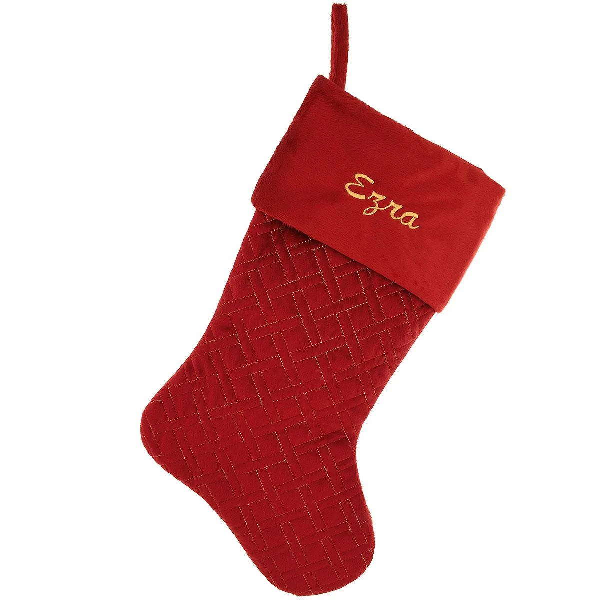 21 Inch Personalized Burgundy Quilted Stocking 1 21 Inch Personalized Burgundy Quilted Stocking