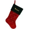 21 Inch Personalized Red And Green Velvet Stocking