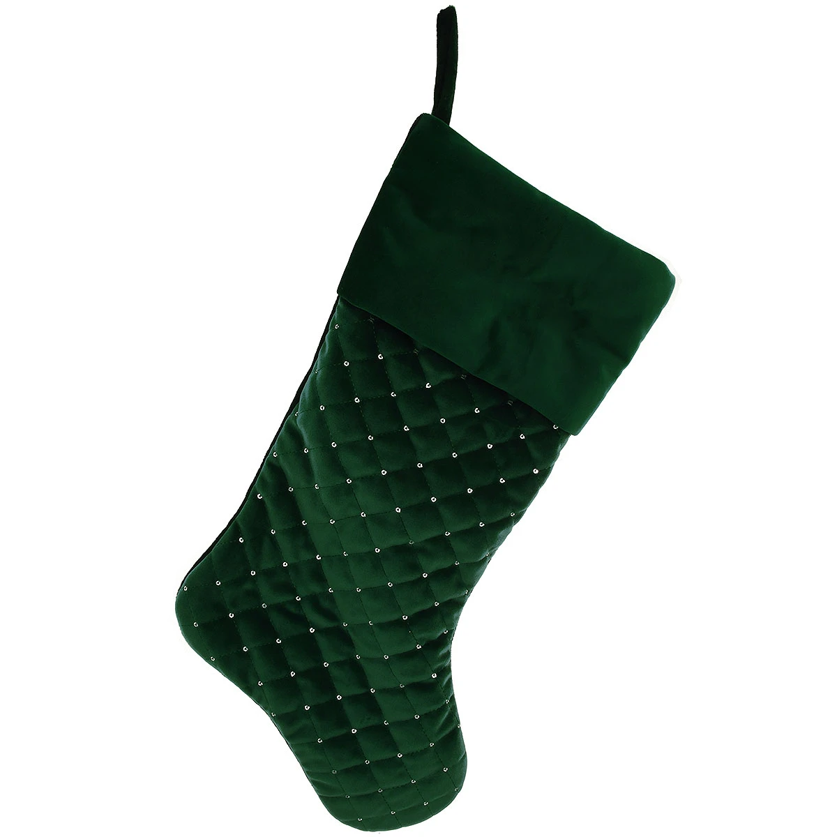 19 Inch Personalized Quilted Green Flannel Stocking 2 19 Inch Personalized Quilted Green Flannel Stocking - Image 2