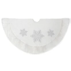 48 Inch White Velveteen Tree Skirt