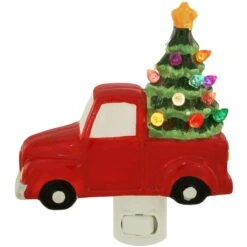 Red Truck With Ceramic Tree Night Light