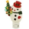 Retro Snowman With Ceramic Tree Night Light