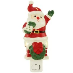 Santa In Chimney Ceramic Night Light