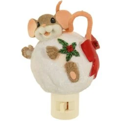 Charming Tails Mouse In Snowball Night Light