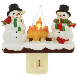 Snowman And Campfire Night Light