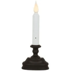 Candle With Black Stand LED Battery Operated