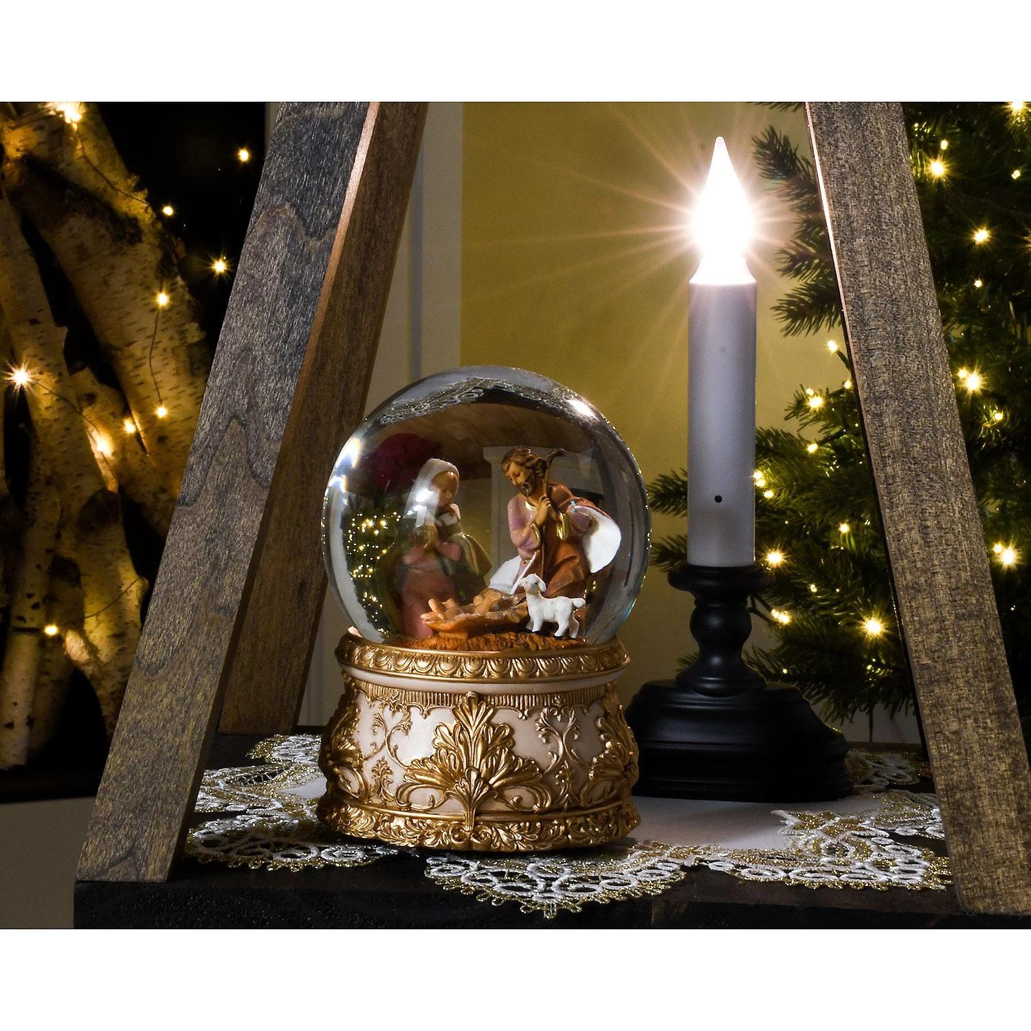 Candle With Black Stand LED Battery Operated 2 Candle With Black Stand LED Battery Operated - Image 2