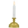 Candle With Gold Stand LED Battery Operated