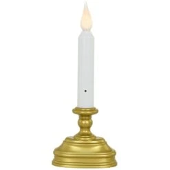 Candle With Gold Stand LED Battery Operated