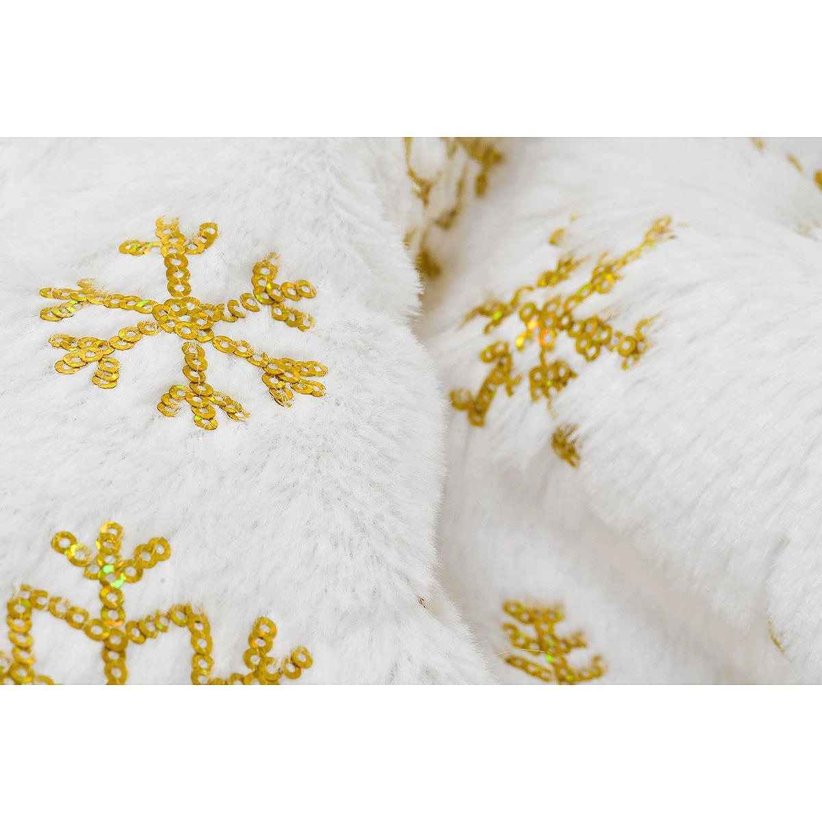 48 Inch Snowflake White And Gold Tree Skirt 2 48 Inch Snowflake White And Gold Tree Skirt - Image 2