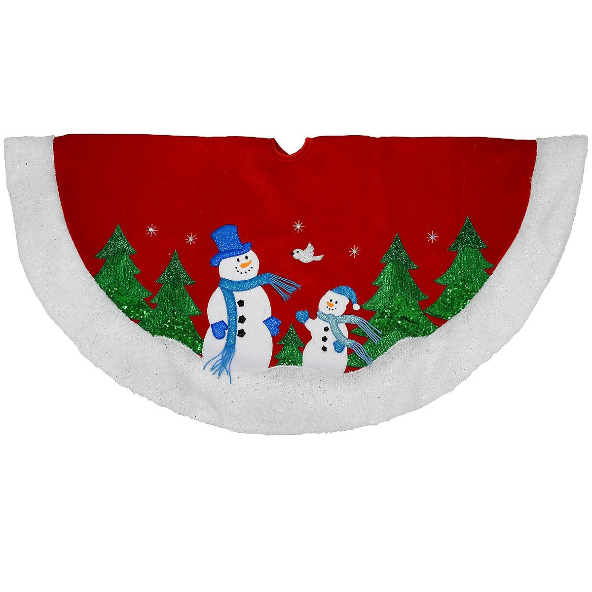 48 Inch Snowman Red And White Tree Skirt 1 48 Inch Snowman Red And White Tree Skirt