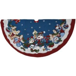 52 Inch Snowman And Toys Tapestry Tree Skirt