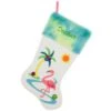 20.5 Inch Personalized Stocking With Flamingo And Pastel Accents