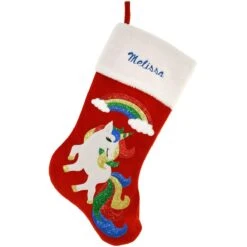 Personalized 20.5" Unicorn Rainbow Stocking