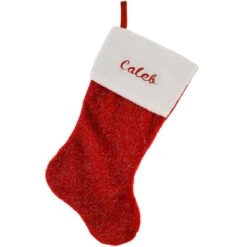 20.5 Inch Personalized Red Sparkle Stocking