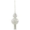 Tree Topper Silver Glass With White Designs