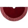 48 Inch Burgundy Tree Skirt With Silver Sequined Edge