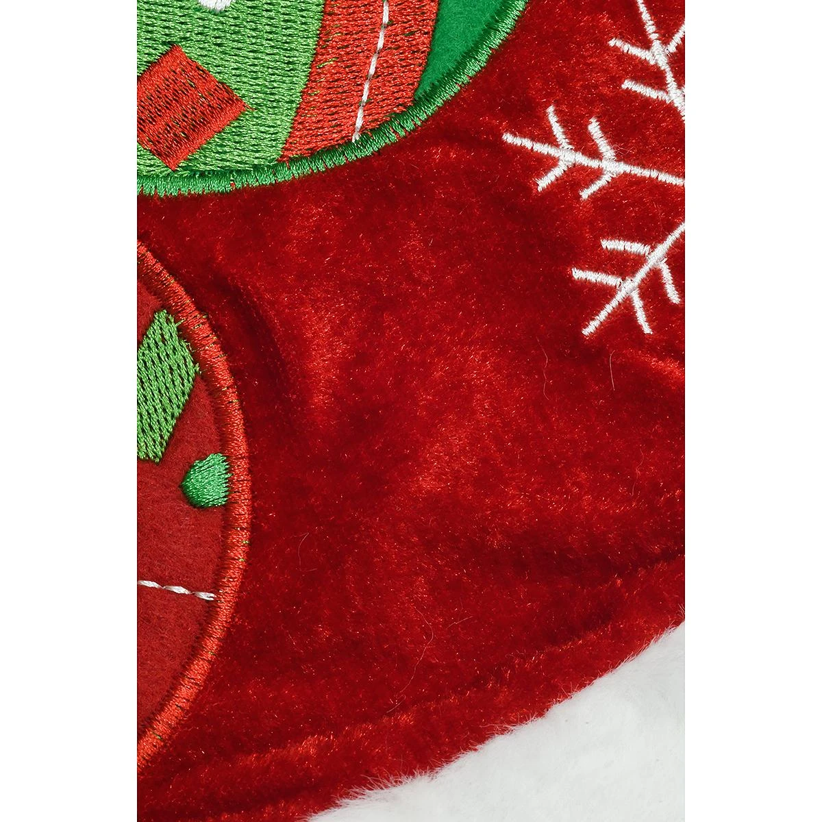 48 Inch Red Tree Skirt With Ornaments 2 48 Inch Red Tree Skirt With Ornaments - Image 2