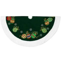 48 Inch Green Tree Skirt With Ornaments
