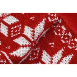 48 Inch Red Suede Tree Skirt With White Reindeer And Trees -Christmas Decoration Store 1231314 web 3