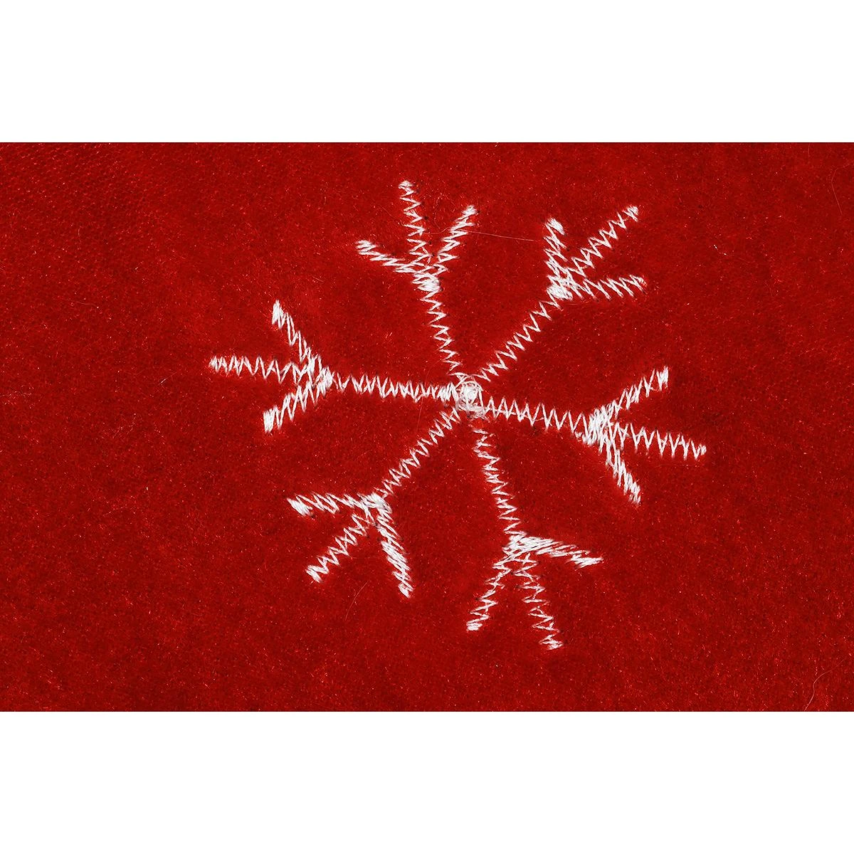 48 Inch Red Velvet Tree Skirt With Pine Trees 3 48 Inch Red Velvet Tree Skirt With Pine Trees - Image 3