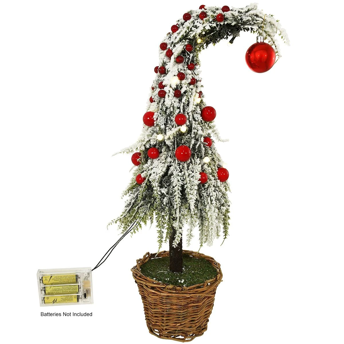 17.5 Inch Curly Christmas Tree With LED Light 1 17.5 Inch Curly Christmas Tree With LED Light