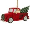 Highland Glen Santa With Truck Jim Shore Ornament