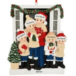 Personalized Farmhouse Family Of 5 Ornament