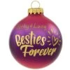Personalized Besties Forever Glass Ornament