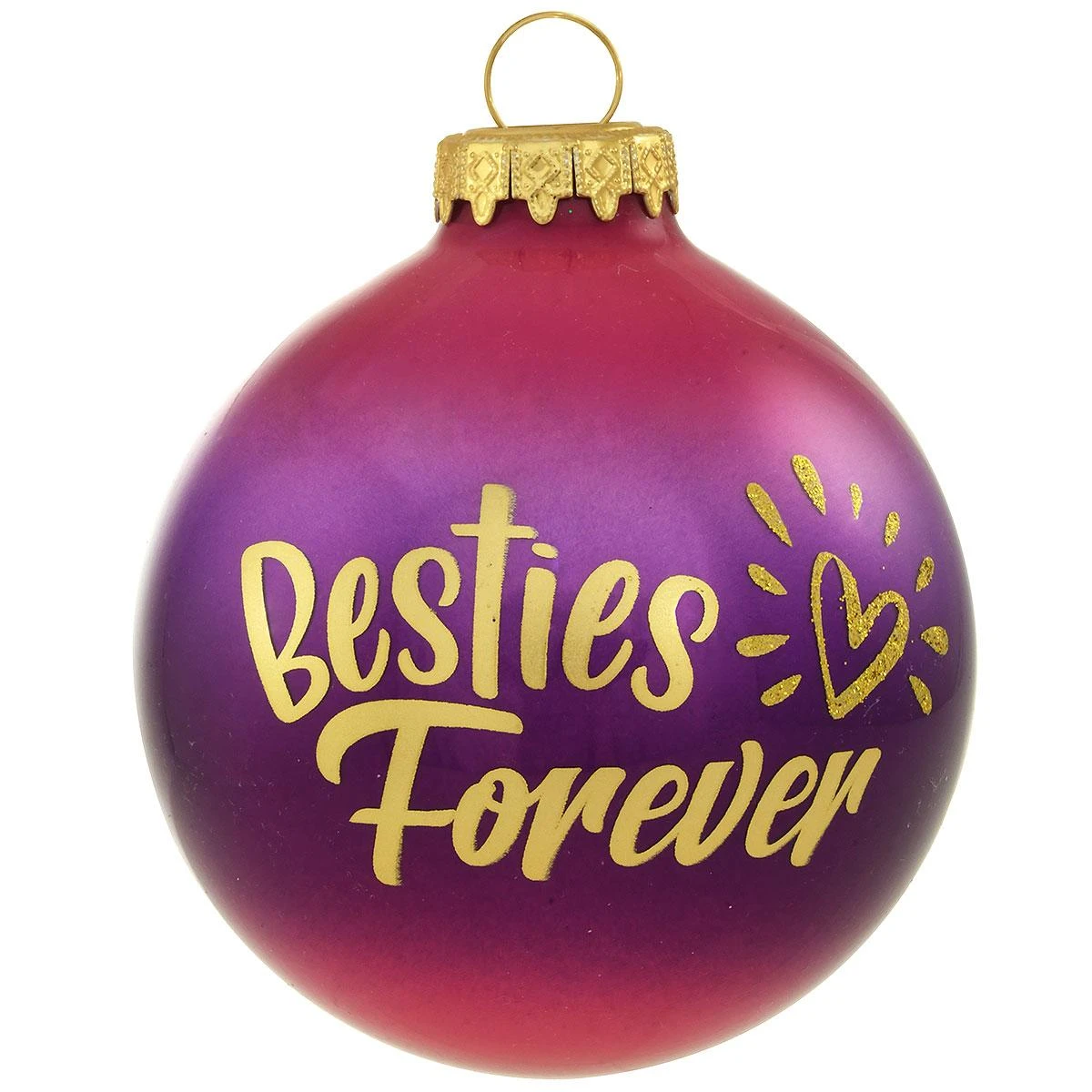 Personalized Besties Forever Glass Ornament 2 Personalized Besties Forever Glass Ornament - Image 2