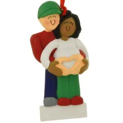Expecting Biracial Couple, Male And African American Female -Christmas Decoration Store 1260309 web 3