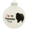 Personalized Love My Pomeranian Glass Ornament