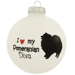Personalized Love My Pomeranian Glass Ornament