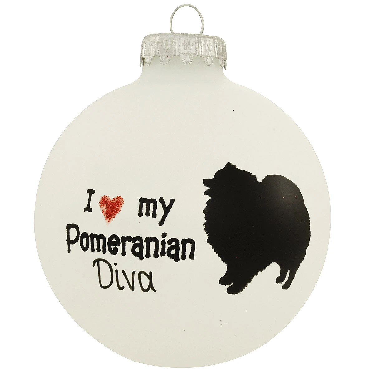 Personalized Love My Pomeranian Glass Ornament 1 Personalized Love My Pomeranian Glass Ornament