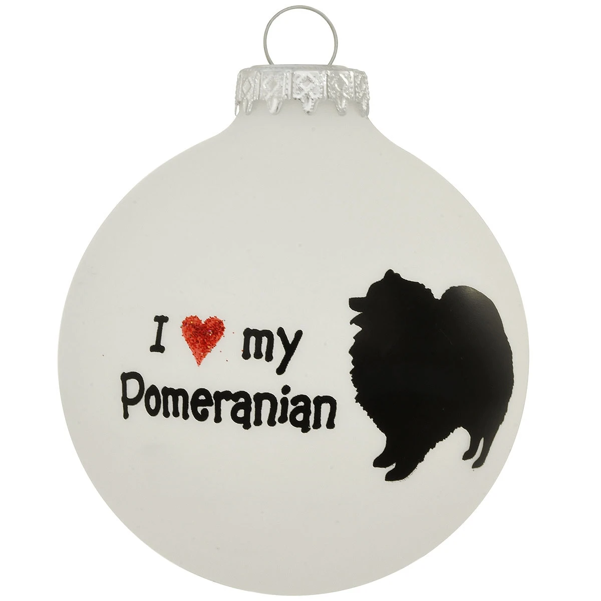 Personalized Love My Pomeranian Glass Ornament 2 Personalized Love My Pomeranian Glass Ornament - Image 2