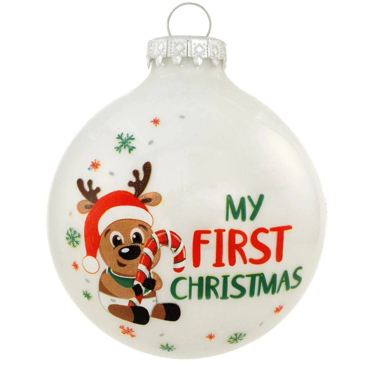 Personalized My 1st Christmas Reindeer Glass Ornament 2 Personalized My 1st Christmas Reindeer Glass Ornament - Image 2