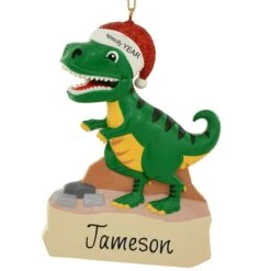 Personalized T-Rex In Santa Hat