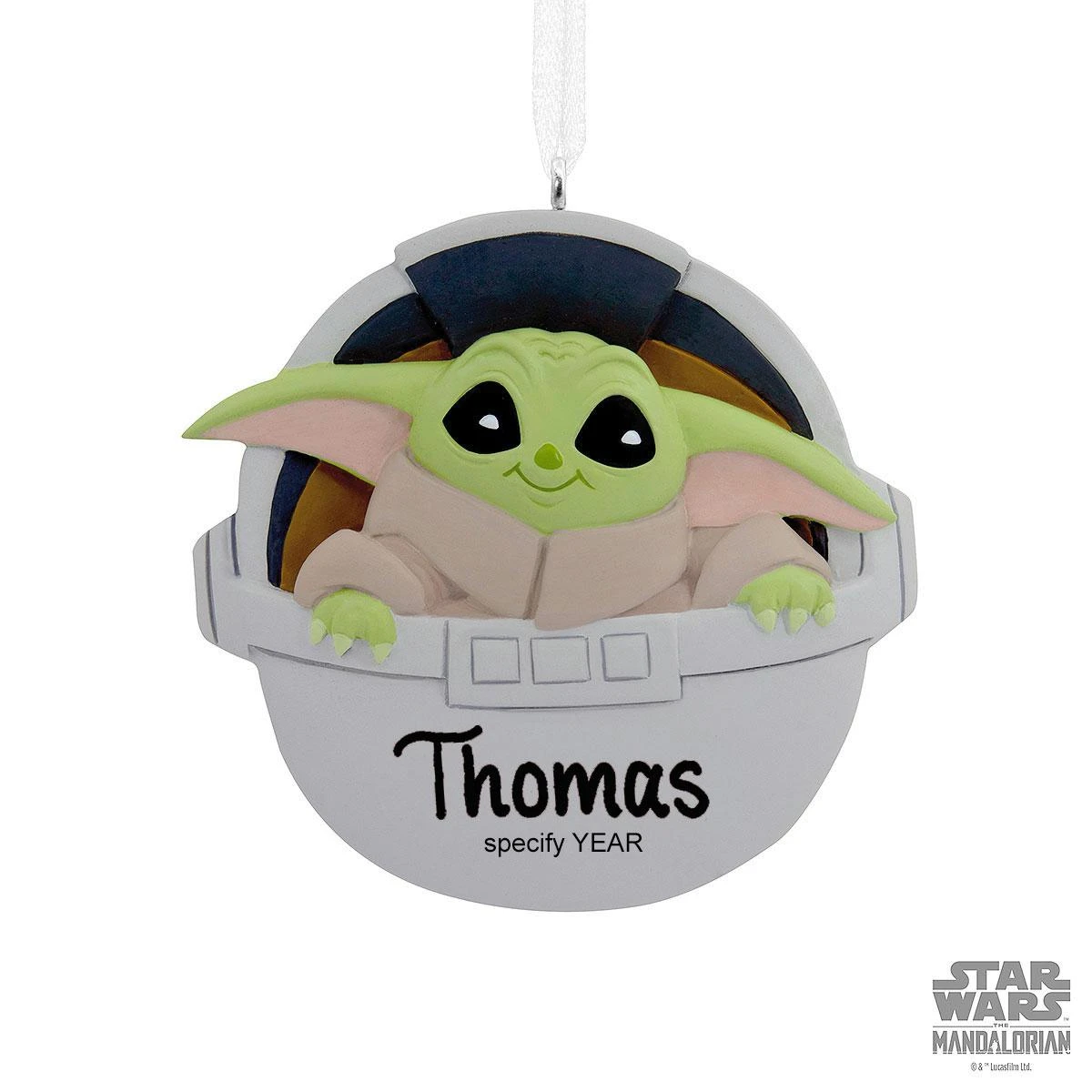 Personalized Hallmark Star Wars: The Mandalorian Grogu In Hovering Pram Christmas Ornament 1 Personalized Hallmark Star Wars: The Mandalorian Grogu In Hovering Pram Christmas Ornament