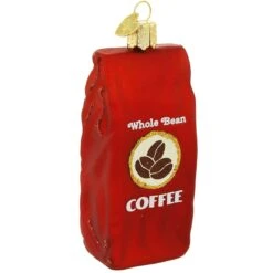 Bag Of Coffee Beans 3.5 Inch Glass Ornament